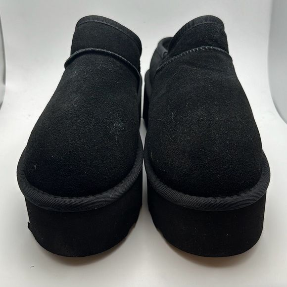 CUSHIONAIRE Women's Genuine Suede Cozy Mule Platform +Memory Foam 9 BLACK - Picture 2 of 7